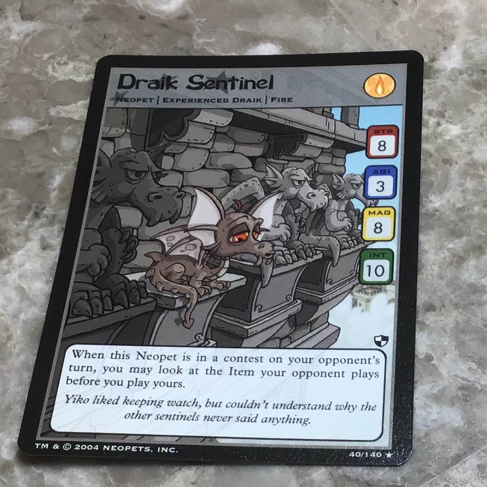 EXTREMELY RARE! 2004 NEOPET CARD DRAIK SENTINEL